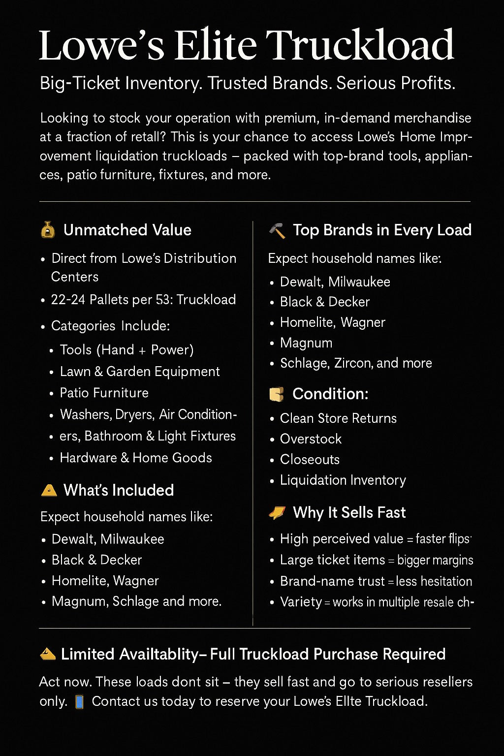 Lowes Elite Truckload