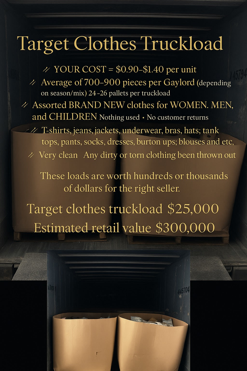TARGET CLOTHING TRUCKLOAD DEAL – DIRECT FROM U.S. DISTRIBUTORS