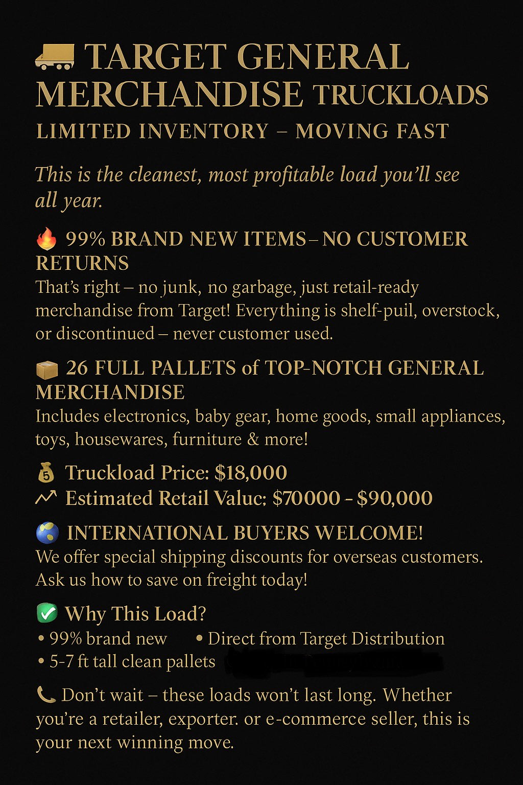 Target General Merchandise Truckload