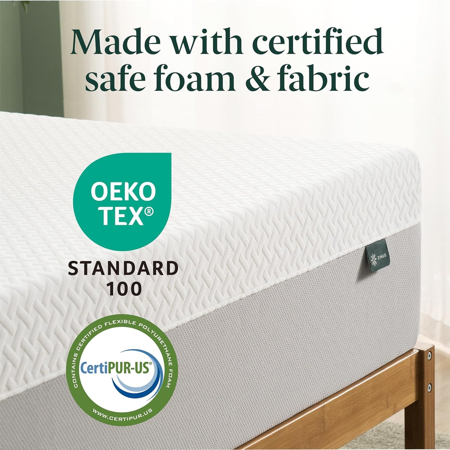 Queen Medium Green Tea Optimum Memory Foam 10 in. Mattress