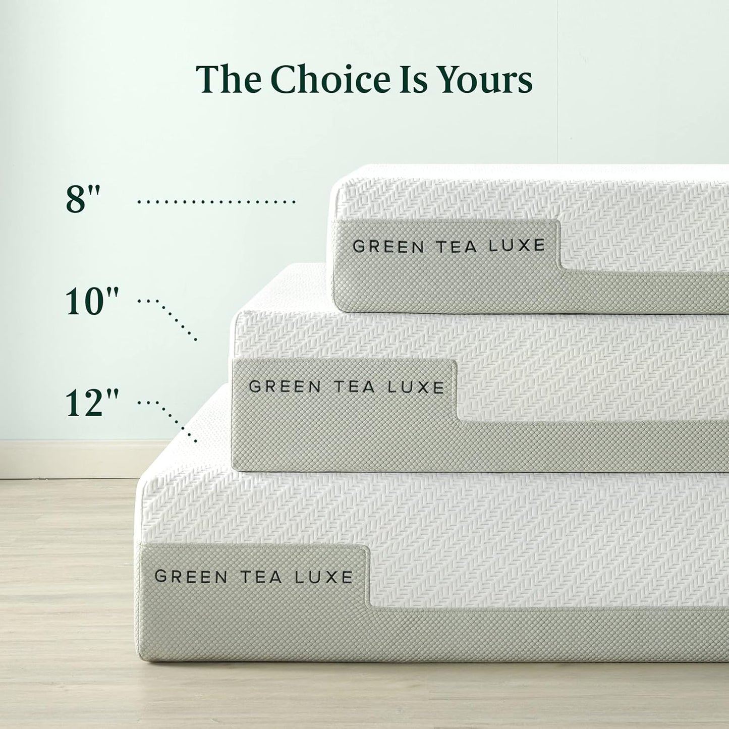 ZINUS 8 Inch Green Tea Luxe Memory Foam Mattress, Queen, Pressure Relieving, CertiPUR-US Certified, Mattress in A Box, All-New, Made in USA