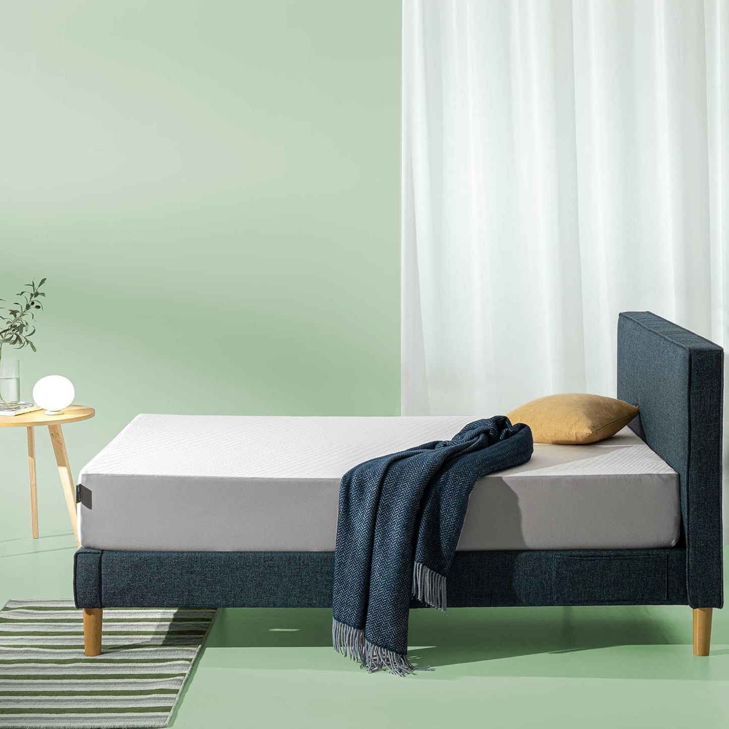 ZINUS Cooling Essential Memory Foam Mattress, Queen, White