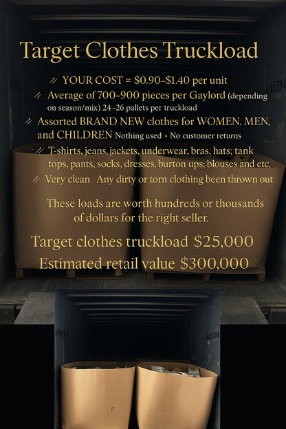TARGET CLOTHING TRUCKLOAD DEAL – DIRECT FROM U.S. DISTRIBUTORS