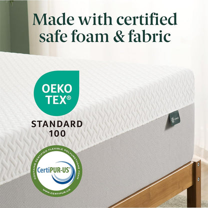 Queen Medium Green Tea Optimum Memory Foam 10 in. Mattress